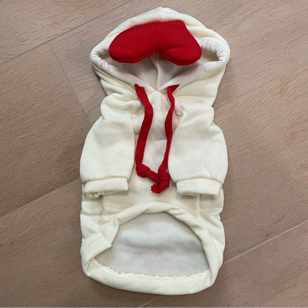 💗 NWOT Dog Cream and Red Heart Hoodie